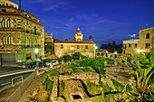 Excavations in Taormina, illuminated, Taormina, Sicily, Italy