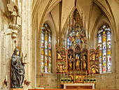 Gothic altar of the Nonnberg Abbey, Nonnberg Abbey, Salzburg, Austria
