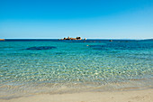 Beach and granite cliffs, Palombaggia, Porto Vecchio, Corse-du-Sud, Corsica, France