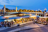 France, Paris, area listed as World Heritage by UNESCO, the new Berges on the Quai d'Orsay and the Pont Alexandre III