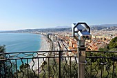 Promenade des Anglais vom Schlosshügel, Nizza, Alpes Maritimes, Frankreich