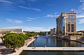 Frankreich, Herault, Montpellier, Antigone und Hôtel de Région, Architekt Ricardo Bofill