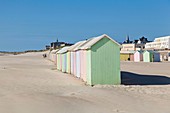 France, Pas de Calais, Berck sur Mer, the beach with beach huts