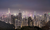 Skyline von Hong Kong bei Nacht, Asien