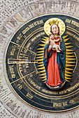 Astronomische Uhr von Hans Düringer um 1470, Basilika Mariä Himmelfahrt der Heiligen Jungfrau Maria, Danzig, Polen, Europa