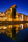 Gdansk, Main City, old town, old motlawa canal. Gothic crane, branch of the National Martime Museum. Gdansk, Main City, Pomorze region, Pomorskie voivodeship, Poland, Europe