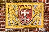 Wappen der Stadt Danzig, am Marien-Tor, Mariacka-Straße. Danzig, Polen, Europa