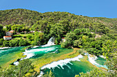 Mühle bei Skradinski Buk Wasserfällen, Krka Nationalpark, Dalmatien, Kroatien, Europa