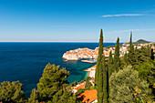 Luftaufnahme der Altstadt von Dubrovnik, UNESCO-Weltkulturerbe, Dubrovnik, Kroatien, Europa