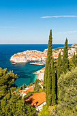 Luftaufnahme der Altstadt von Dubrovnik, UNESCO-Weltkulturerbe, Dubrovnik, Kroatien, Europa