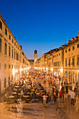 Abend in der Altstadt, UNESCO-Weltkulturerbe, Dubrovnik, Kroatien, Europa