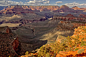 Grand Canyon South Rim vom Cedar Ridge aus gesehen entlang des South Kaibab Trail, UNESCO-Weltkulturerbe, Arizona, Vereinigte Staaten von Amerika, Nordamerika