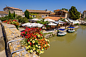 Restaurant in Le Somail on the Canal du Midi, Occitania, France