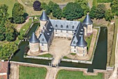 France, Charente, Etagnac, Rochebrune castle (aerial view)