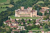 Frankreich, Lot, Prudhomat, Schloss Castelnau Bretenoux (Luftaufnahme)