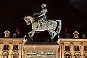 Frankreich, Loiret, Orleans, Martroi-Platz, Reiterstatue Jeanne d'Arc, 1855 von Denis Foyatier angefertigt