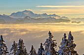 Frankreich, Haute-Savoie, das Massiv von Mont Blanc