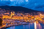 Frankreich, Haute-Corse, Bastia, der alte Hafen und die Kirche Saint Jean Baptiste