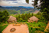 Agandi Eco Lodge (die Hütten), Bwindi Impenetrable Forest National Park, UNESCO-Weltkulturerbe, Uganda, Ostafrika, Afrika