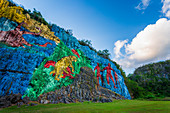 Mural de la Prehistoria, Vinales, UNESCO World Heritage Site, Pinar del Rio Province, Cuba, West Indies, Caribbean, Central America