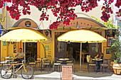 Souvenir shops and cafes in Ifestou Street, Kos Town, Kos, Dodecanese