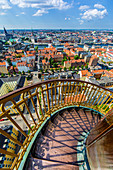 View towards northwest from the tower of a church of Our Saviour (Vor Frelsers Kirke), baroqu, Copenhagen, Zealand, Denmark