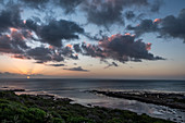 Sunset on the coast at De Kelters, Gansbaai, Garden Route, South Africa, Africa