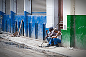 Road workers on the street of Havana, Cuba