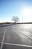 Winter parking lot at Mono Lake. Eastern Sierra, California, United States