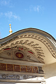 Decorated eaves of a building in Istanbul, Turkey.