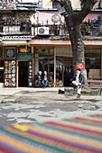 Elderly men talking in a square in Istanbul, Turkey