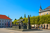 Lindwurm fountain on Neuer Platz, Klagenfurt, Carinthia, Austria