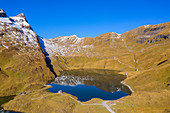 Aerial view of the Bachalpsee, Grindelwald, Bernese Oberland, Canton of Bern, Switzerland