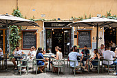 Rome, Italy, People eating outside Urbana 47 restaurant, Rome, Italy