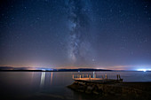 Milky Way in the night sky over the sea on the island of Brac, Croatia