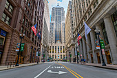 Blick auf das Gebäude des Chicago Board of Trade, Chicago, Illinois, Vereinigte Staaten von Amerika, Nordamerika