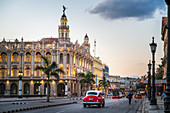 The Gran Teatro de La Habana at dusk, UNESCO, Havana, Cuba, West Indies, Caribbean, Central America