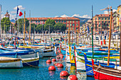 Port Lympia, Nizza, Alpes Maritimes, Côte d'Azur, Provence, französische Riviera, Frankreich, Mittelmeer, Europa