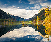 Hintersee in autumn, Berchtesgaden, Bavaria, Germany