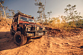 Off-road vehicle on four-wheel drive in El Questro Wilderness Park, Kimberley Region, Western Australia, Australia, Oceania;