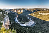 France, Ardeche, Gorges de l'Ardeche, 30 km long from Vallon Pont d'Arc to Saint Martin d'Ardeche, Ardeche river