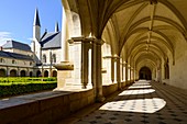 France, Maine et Loire, Fontevraud l'Abbaye, Loire Valley on World Heritage list of UNESCO, Abbey of Fontevraud, dated 12th-17th century, Cloister Ste Mary or Great Cloister