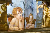 France, Bouches du Rhone, Les Baux de Provence, Carrieres de Lumieres show Gianfranco Iannuzzi Michelangelo, Leonardo da Vinci, Raphael