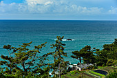 Gartenanlage und Meditationszentrum Esalen an der Pazifikküste, Big Sur, Kalifornien, USA