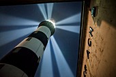 France, Finistere, Ouessant, Lampaul, Creac'h lighthouse rays, listed as Historical Monument