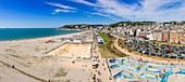 Frankreich, Seine-Maritime, Le Havre, der Strand und der Skatepark (Luftaufnahme)