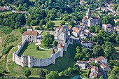 France, Charente, Villebois Lavalette, the village and the castle (aerial view)