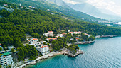 View of town by sea, Brela, Croatia