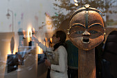 OPENING OF THE EXHIBITION OF PRIMITIVE ART AT THE DULON GALLERY, THE TSOGHO EXHIBITION, ICONS OF BWITI, UNIQUE WORK RECONSTITUTED AT THE ORSAY MUSEUM AT THE END OF THE EXHIBITION, SAINT-GERMAIN-DES-PRES, PARIS, FRANCE