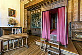 Das Schlafzimmer des Herrn, Château De Martainville aus dem 15. Jahrhundert, Martainville-Epreville, Frankreich